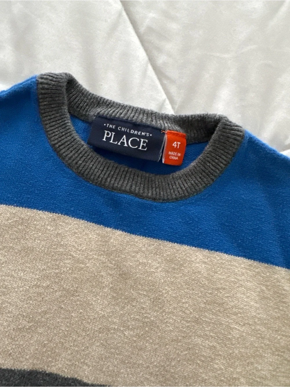 The Children's Place Boys Blue & Gray Striped Sweater